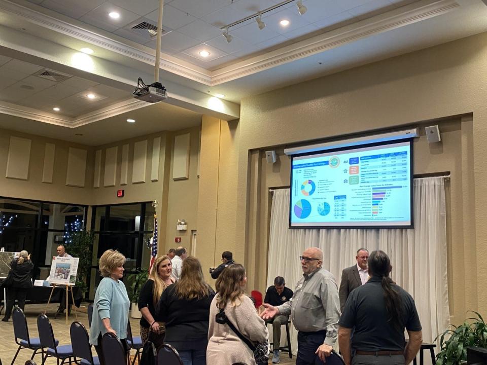 Port Orange residents speak to city leaders at a town hall on Thursday, Jan. 20, about their concerns for the city. Residents discussed Dunlawton Avenue traffic, some area schools’ staffing difficulties, possibility of more arts and cultural events, and other topics.