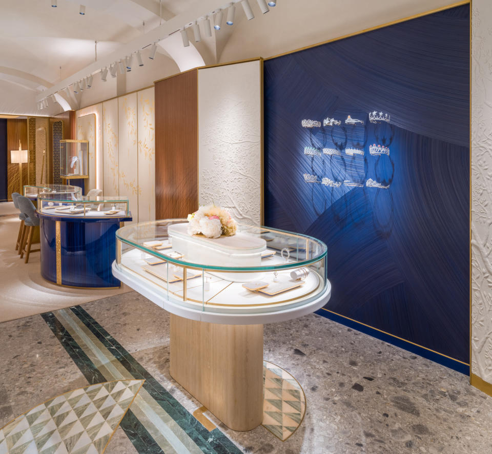 Inside the Chaumet store in Rome.