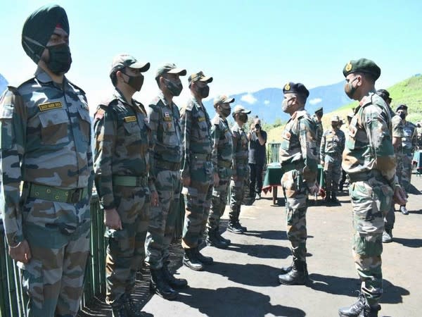 Eastern Army Commander, Lieutenant General Manoj Pande in Arunachal Pradesh's LAC (Photo/ANI)