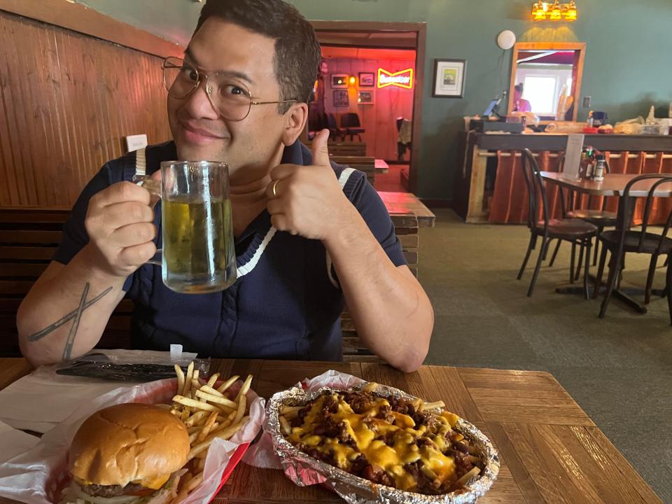 Fine dining chef Arnold Myint says he loves getting a cheeseburger, beer and chili fries at Brown's Diner on his days off