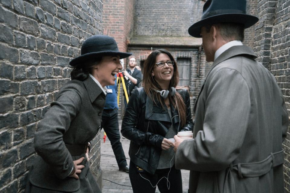 Patty Jenkins directing Gal Gadot and Chris Pine on the set of 'Wonder Woman' (credit: Warner Bros)