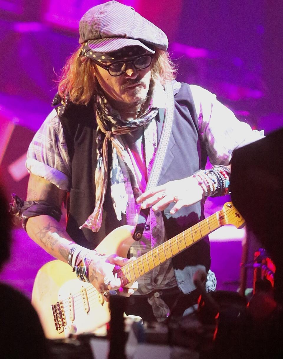 Johnny Depp and Jeff Beck in concert at the Royal Albert Hall, London