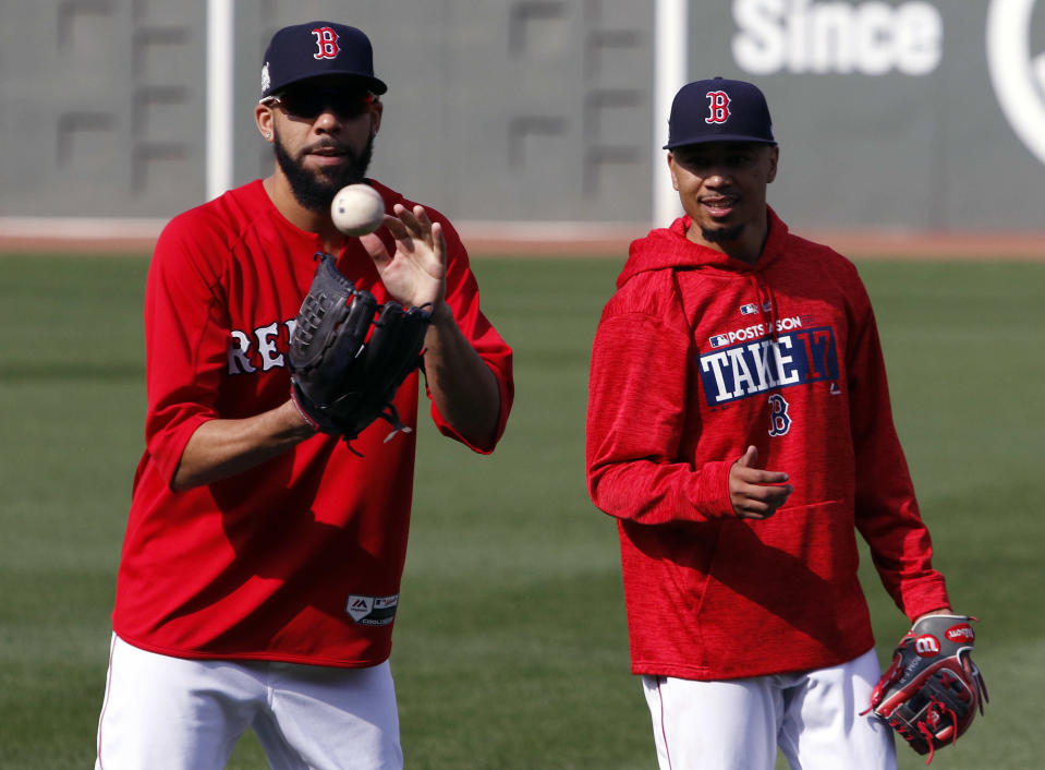 Red Sox pitcher David Price says Mookie Betts could be the face of MLB if league marketed him better.  (AP Photo/Bill Sikes)