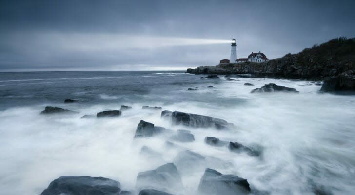 A lighthouse on the coast of Maine