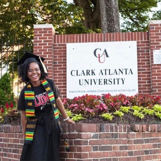 Ebony McCovery, pictured in 2017, graduates with a master's degree from Clark Atlanta University.