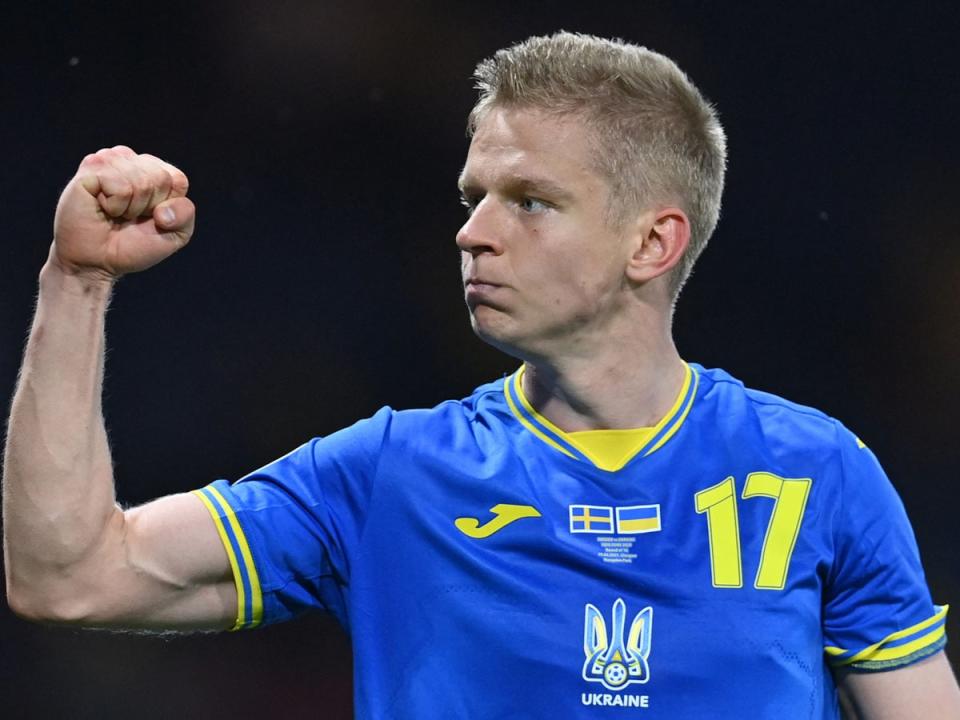Oleksandr Zinchenko hopes to help Ukraine qualify for the World Cup  (POOL/AFP via Getty Images)