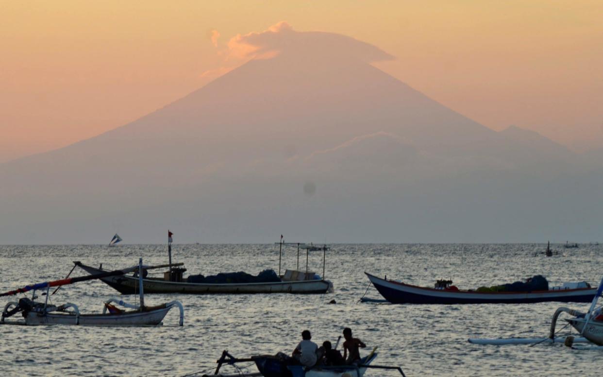 Mount Agung, an active volcano located on the resort island of Bali that has been placed on alert level 3 following recent seismic activity - REUTERS