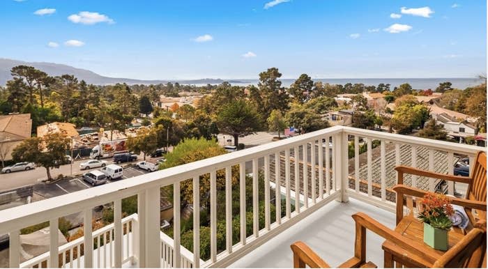 a scenic view from a balcony in carmel-by-the-sea