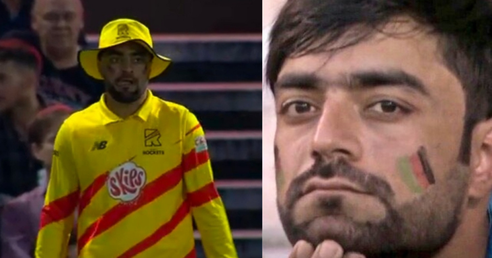 The Hundred: Rashid Khan Seen With The Colours Of Afghanistan Flag On His Face - Cricfit