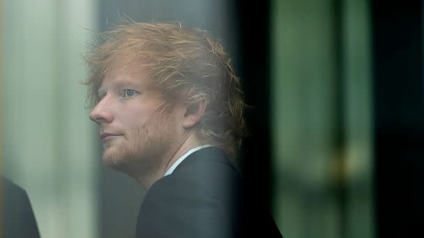 PHOTO: Singer Ed Sheeran arrives at the Manhattan federal court for his copyright trial in New York City, on May 2, 2023. (David Dee Delgado/Reuters)