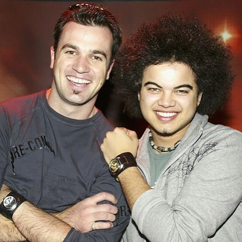 Shannon Noll and Guy Sebastian on Australian Idol in 2003.