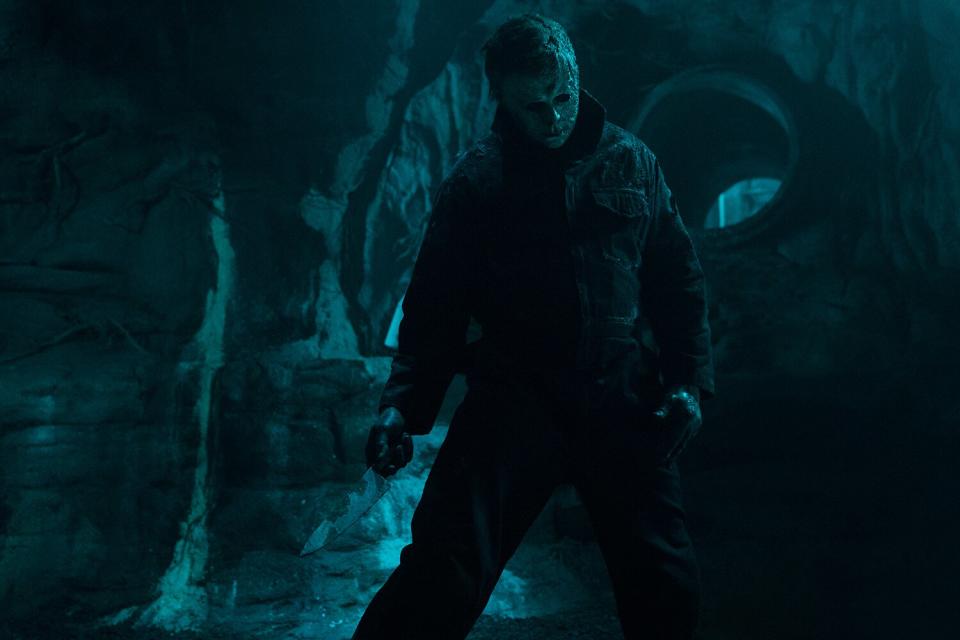 Michael Myers (aka The Shape) in Halloween Ends, co-written, produced and directed by David Gordon Green