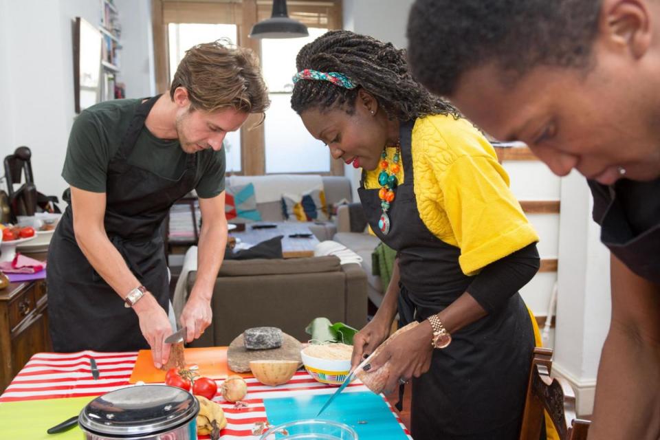 Chop house: Richard and Carine prepare a meal (Matt Writtle)