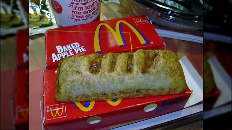 McDonald's Apple Pie with retro packaging