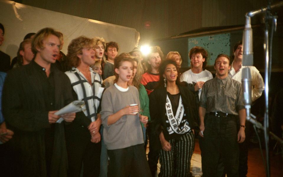 Band Aid recording Do They Know It's Christmas? - Steve Hurrell/Redferns