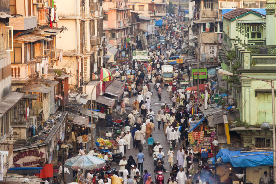 A busy street in Mumbai, India.