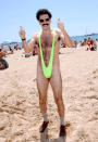  Premiere: Borat (<a href="/movie/contributor/1808442126" data-ylk="slk:Sacha Baron Cohen;elm:context_link;itc:0;sec:content-canvas" class="link ">Sacha Baron Cohen</a>) hits the beach at the Cannes Film Festival - 5/24/2006<br>Photo: <a href="http://www.wireimage.com" rel="nofollow noopener" target="_blank" data-ylk="slk:George Pimentel, WireImage.com;elm:context_link;itc:0;sec:content-canvas" class="link ">George Pimentel, WireImage.com</a>