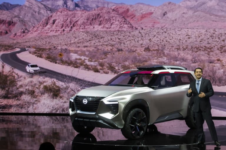 Chief performance officer of Nissan Motor Company and chairman of Nissan North America Jose Munoz introduces the Nissan Xmotion concept car at the 2018 North American International Auto Show (NAIAS) in Detroit, Michigan, on January 15, 2018