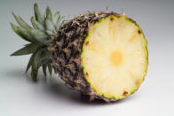 You can’t eat the spiky skin on this tropical fruit but you can eat the core. It contains high levels of bromelain, an anti-inflammatory mixture of enzymes that also aids in digestion. Eat it straight up, juice it, or add it to smoothies if you have a high-speed blender.