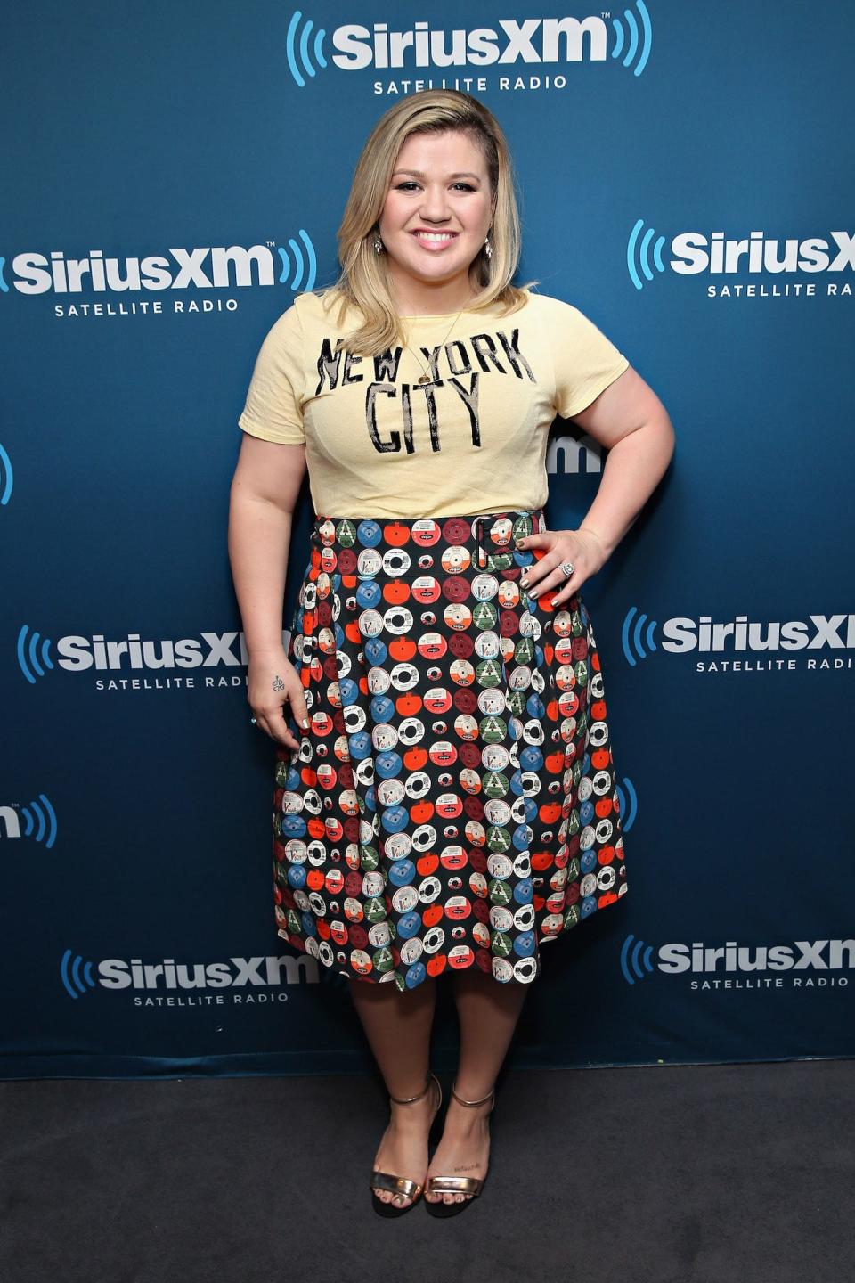 Kelly Clarkson visits the SiriusXM Studios in New York City.