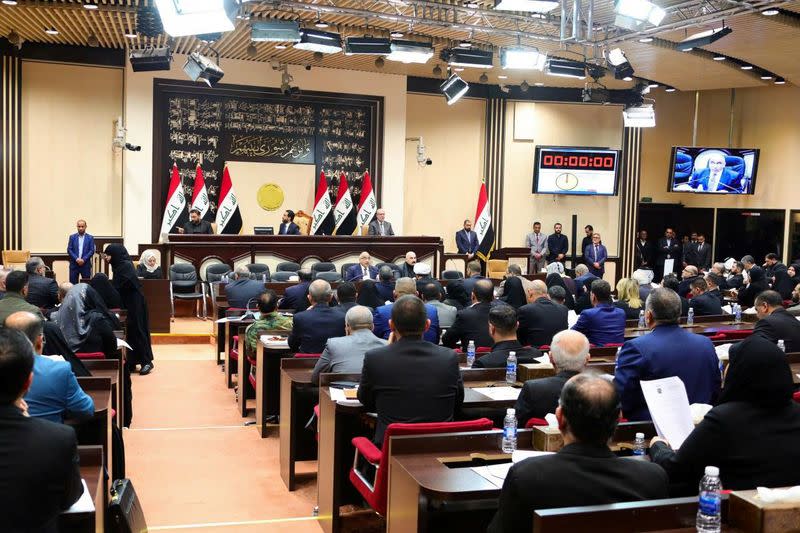 Iraqi Prime Minister Adel Abdul Mahdi attends an Iraqi parliament session in Baghdad