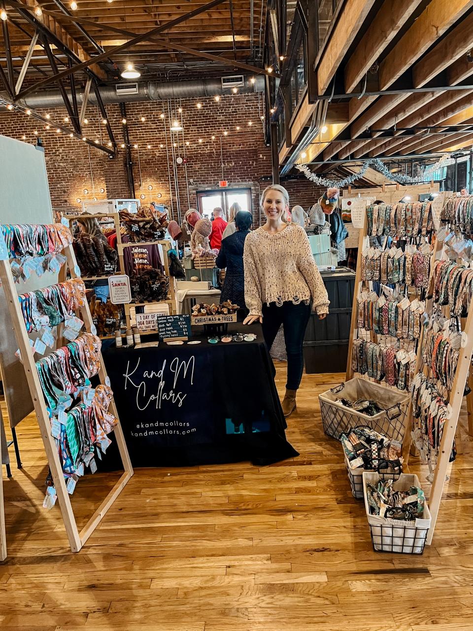 Hannah Goldsby, owner of K and M Collars, at the Retropolitan Craft Fair on Nov. 20 at the Mill and Mine.