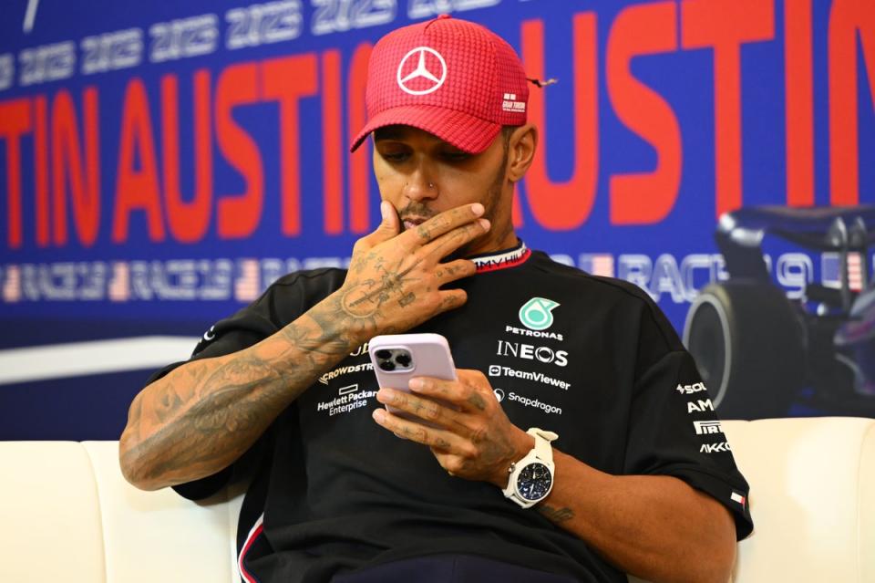 Lewis Hamilton was ‘disappointed’ after his disqualification from the US Grand Prix (Getty Images)