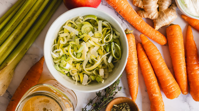 ingredients for carrot apple soup