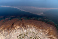 <p>A birds eye view of Flamingos migrating. (Photo: Michael Viljoen/ Caters News) </p>