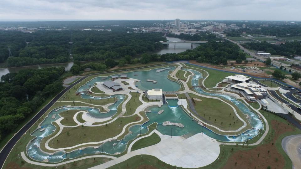 Montgomery Whitewater prepares for its July opening in this image provided by the park. The government-backed project sits just off Interstate 65 between downtown Montgomery and Maxwell Air Force Base.