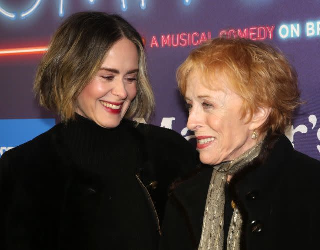 NEW YORK, NEW YORK – DECEMBER 09: Sarah Paulson and Holland Taylor pose at the opening night for Stephen Sondheim’s “Company” on Broadway at The Bernard B. Jacobs Theatre on December 9, 2021 in New York City. (Photo by Bruce Glikas/WireImage)