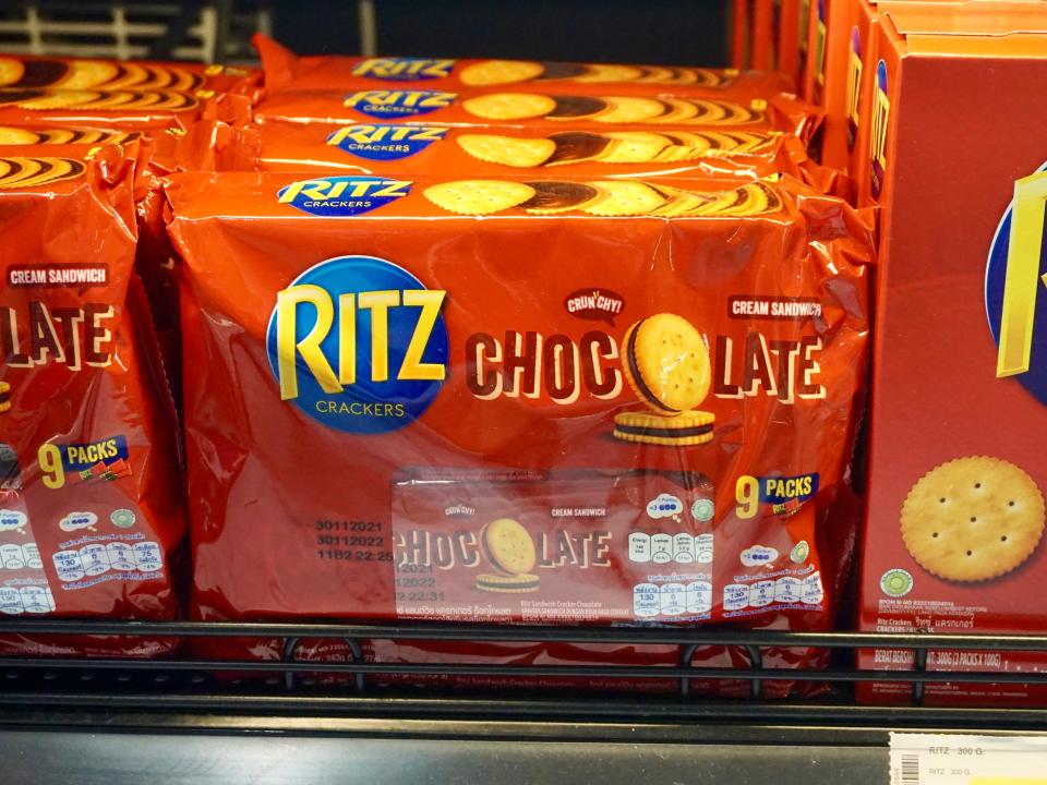 ritz crackers chocolate flavor on thai market shelves