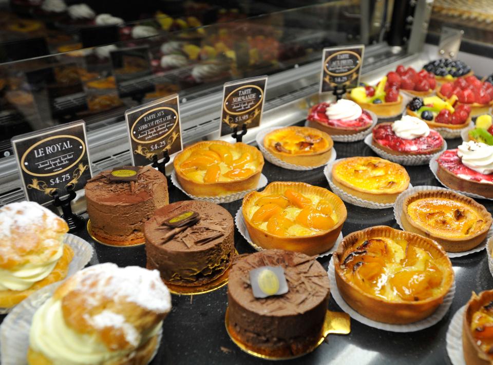 Pastries on display at Maison Villatte, shortly after the French bakery opened in Falmouth in 2012.