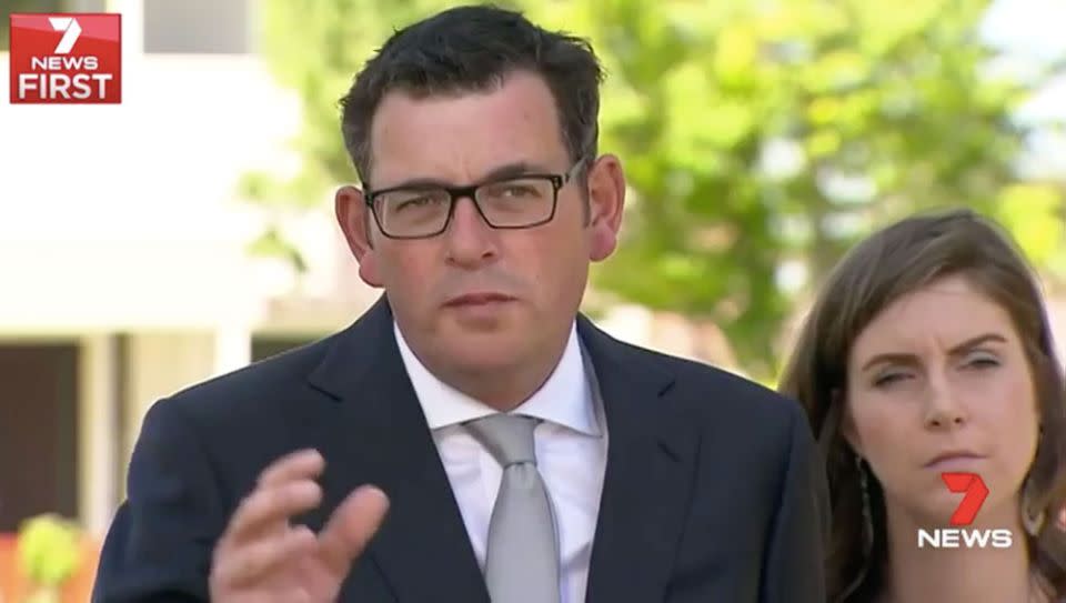 Premier Daniel Andrews is promising to put more protective services officers on train stations. Source: 7 News