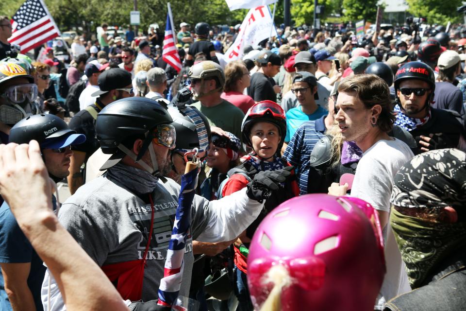 Right-wing Patriot Prayer rally in Portland, Ore.