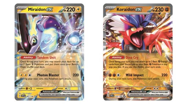 Koraidon and Miraidon ex revealed for first Pokémon Scarlet and