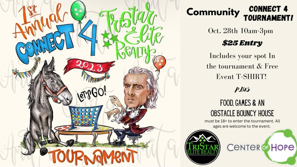 The first TriStar Elite Realty Connect 4 for Charity tournament will take place Saturday at Woodland Park's Rotary Shelter, with a goal to raise $5,000 for Center of Hope.