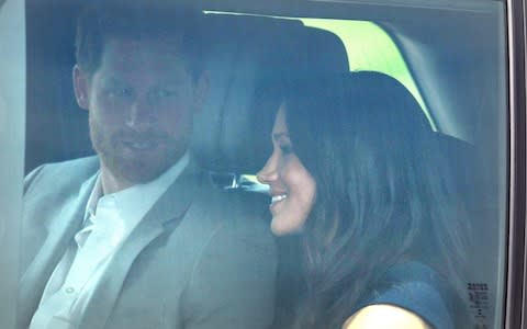 Prince Harry and Meghan Markle arrive at Windsor Castle - Credit: James Whatling Photography