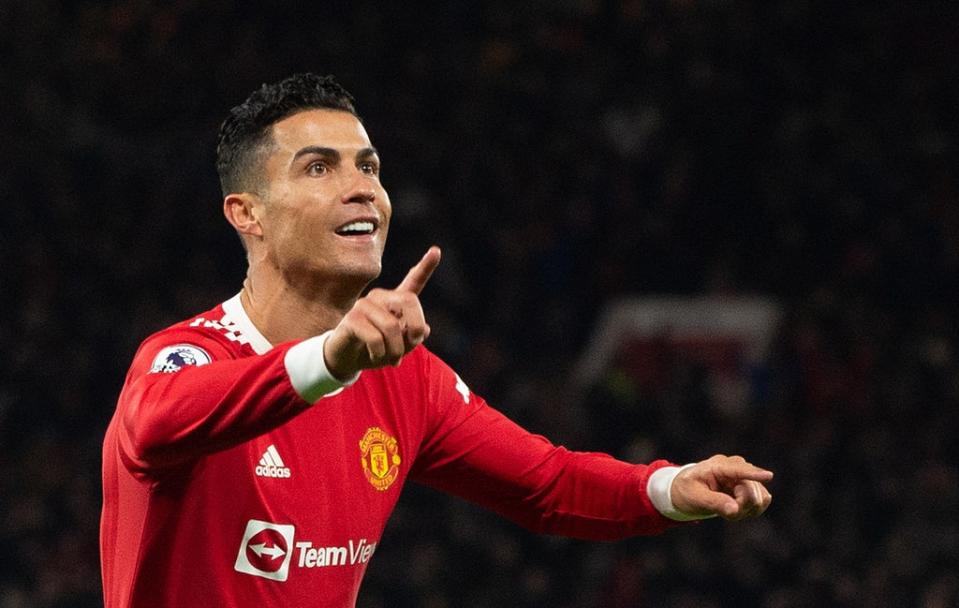 Manchester United's Cristiano Ronaldo celebrates (EPA)