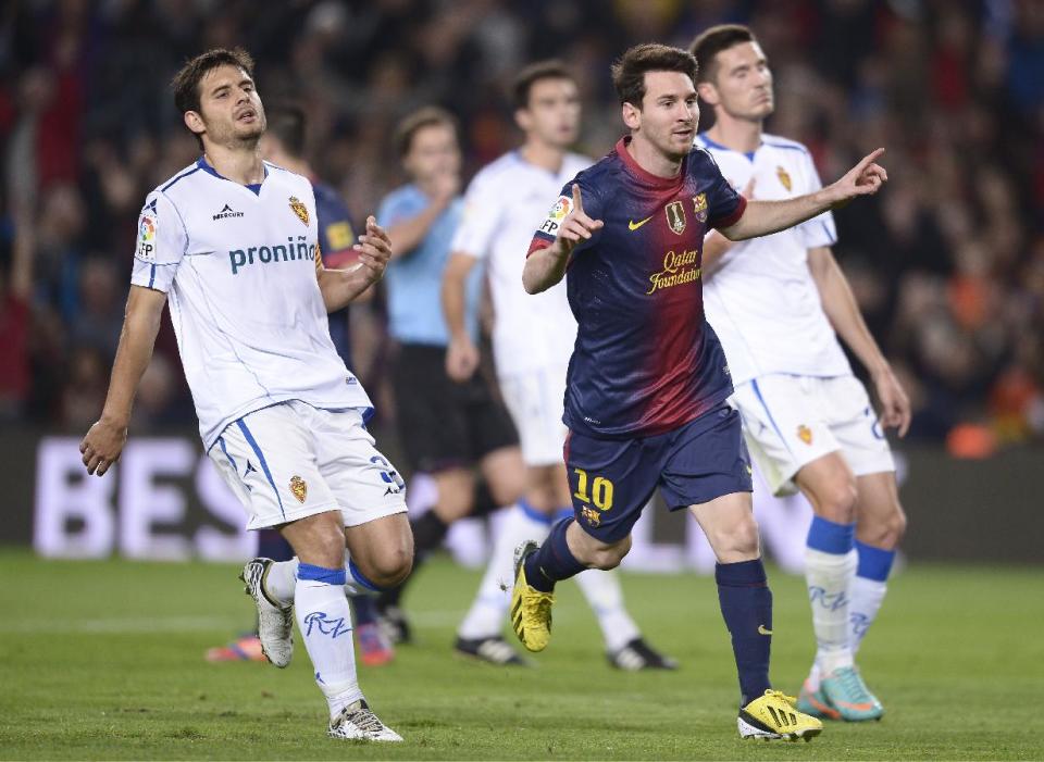 Messi celebra un gol. (AP/Manu Fernández).