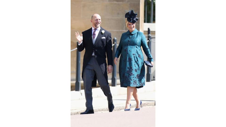 Mike and Zara Tindall attend the wedding of Prince Harry to Ms Meghan Markle at St George's Chapel, Windsor Castle on May 19, 2018 in Windsor