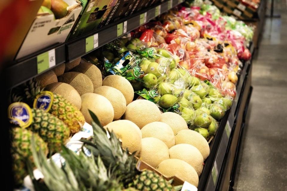 Close up of Aldi store fruit and vegetable aisle. Source: Aldi