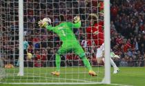 <p>Manchester United’s Marouane Fellaini scores their first goal </p>