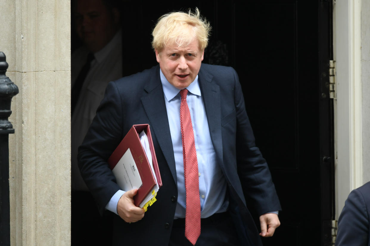 Prime Minister Boris Johnson departs 10 Downing Street, in Westminster, London, to attend Prime Minister's Questions at the Houses of Parliament.