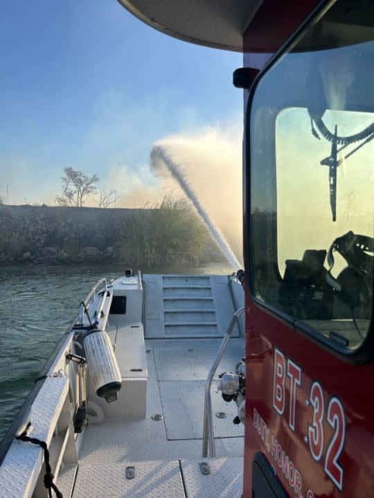 The Needles Fire in San Bernardino County jumped across the state border to Arizona on June 22, 2024. (San Bernardino County Fire Department)