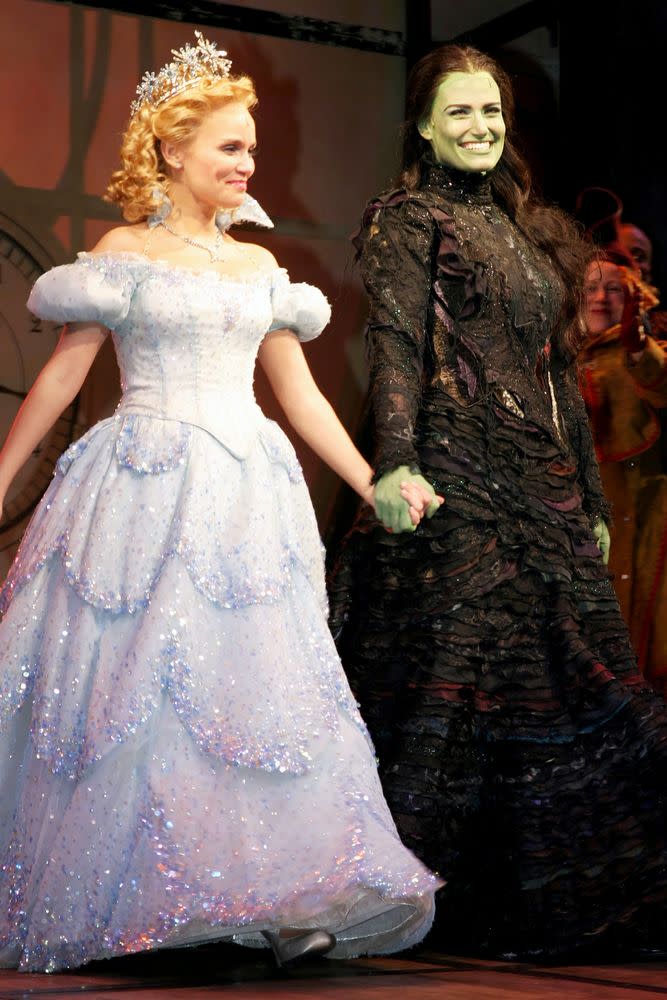 Kristin Chenoweth and Idina Menzel in <em>Wicked</em>