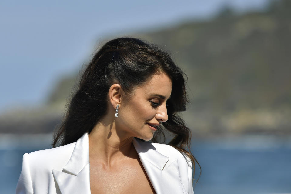 Actress Penelope Cruz poses for photographers at the photo call for the film 'Wasp Network' at the 67th San Sebastian Film Festival, in San Sebastian, northern Spain Friday, Sept. 27, 2019. (AP Photo/Alvaro Barrientos)