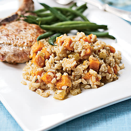 Roasted Pumpkin and Sweet Potato Pilau