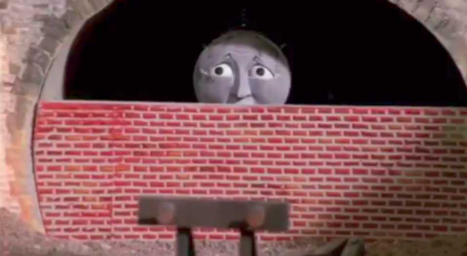The naughty train is then bricked into the tunnel forever as punishment. Source: TTTE