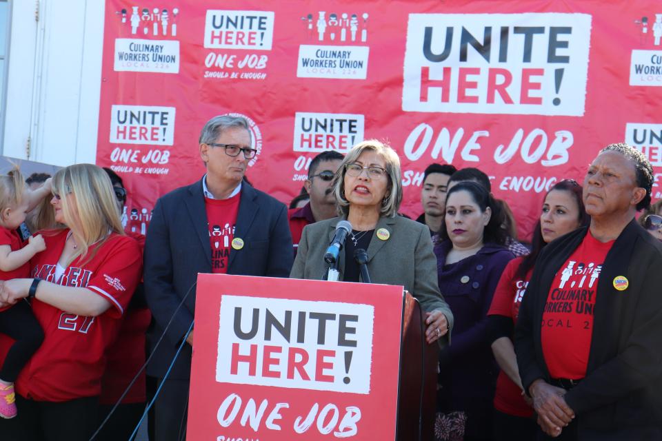 Culinary Union Secretary-Treasurer Geoconda Argüello-Kline announces the labor organization won't endorse a 2020 candidate.